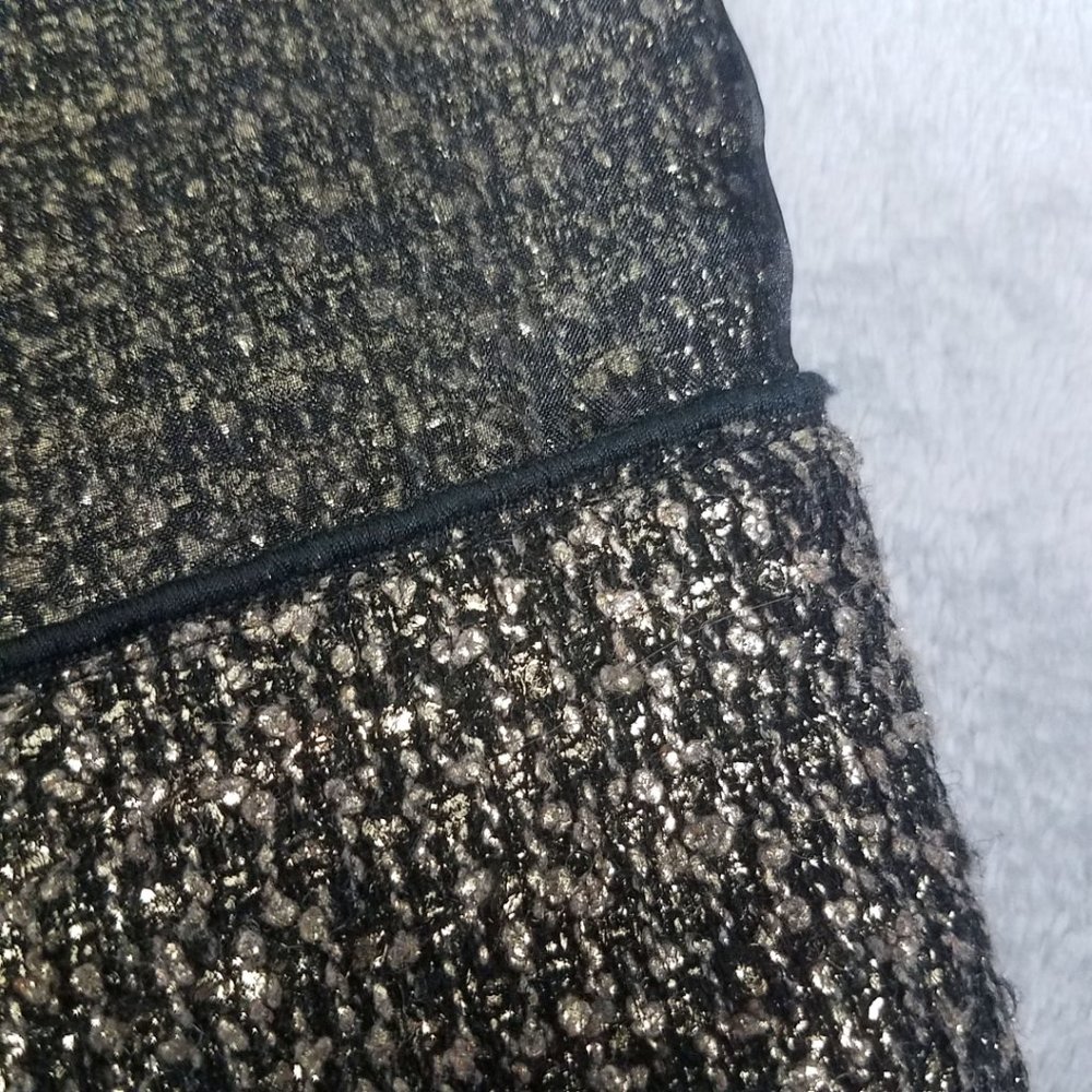 LOFT Womens Gold Black Lace Lined Wool Blend Skirt - Picture 11 of 14